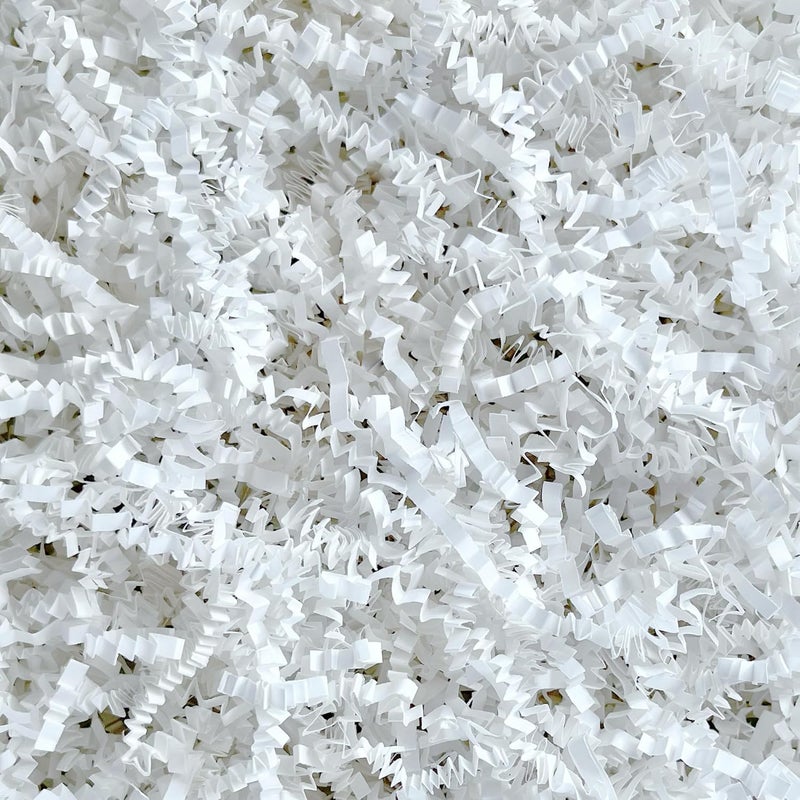 MARSROAM 2LB White Crinkle Paper Filler for Gift Baskets Crepe Papers Easter Basket Grass - Image 1